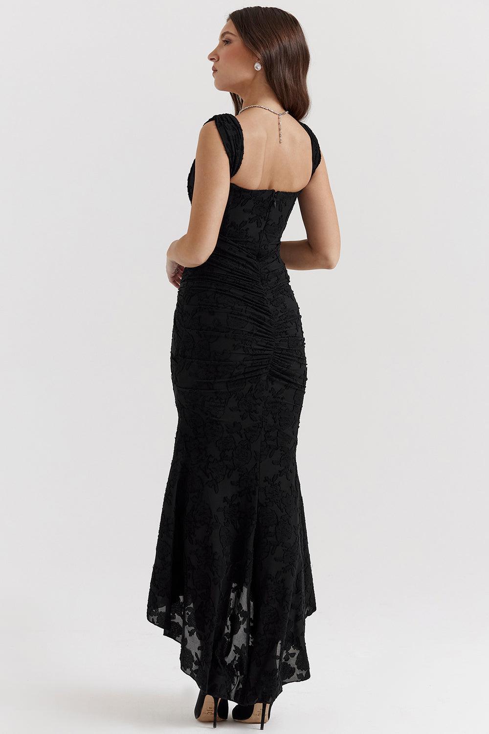 Mylah – Ruched bodice – Lace maxi dress-15139767648640-Santi Vento Atelier