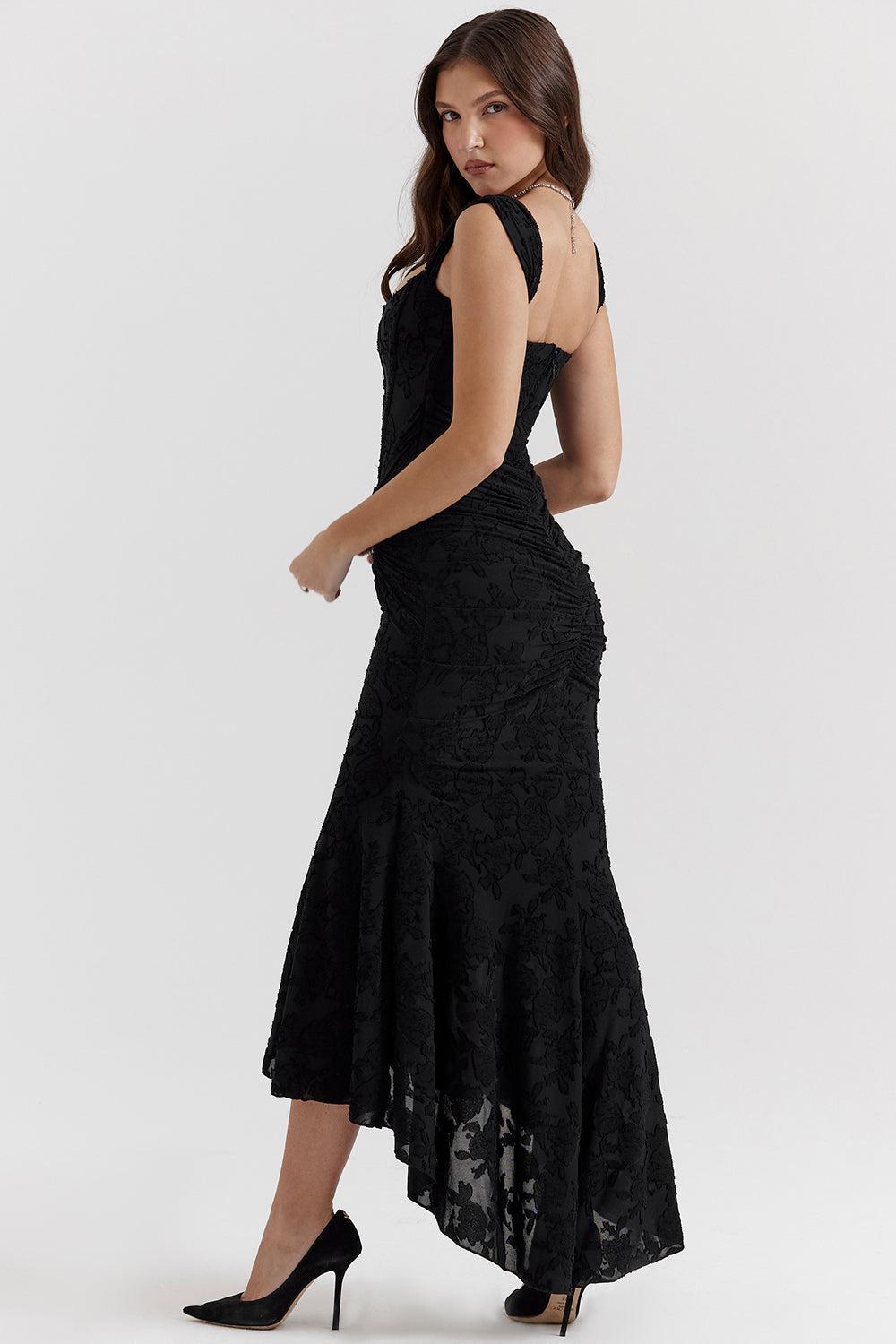 Mylah – Ruched bodice – Lace maxi dress-15139767648640-Santi Vento Atelier