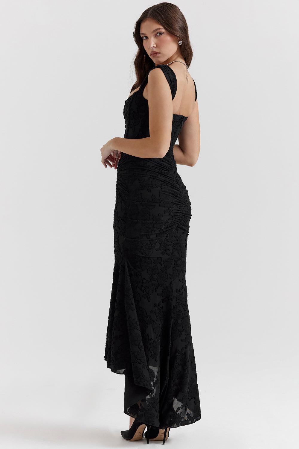 Mylah – Ruched bodice – Lace maxi dress-15139767648640-Santi Vento Atelier