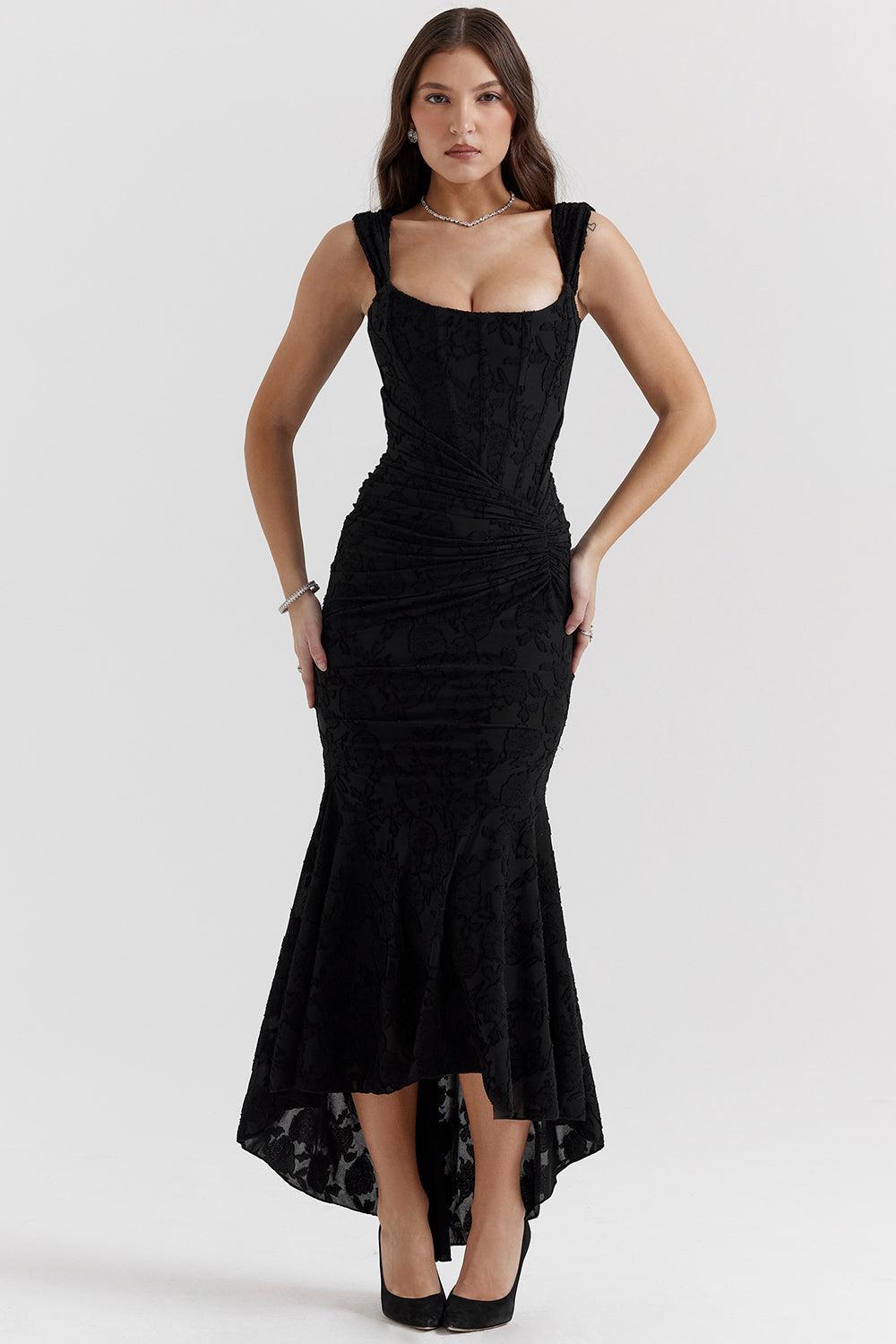 Mylah – Ruched bodice – Lace maxi dress-15139767648640-Santi Vento Atelier