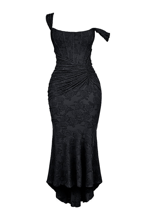 Mylah – Ruched bodice – Lace maxi dress-15139767648640-Santi Vento Atelier
