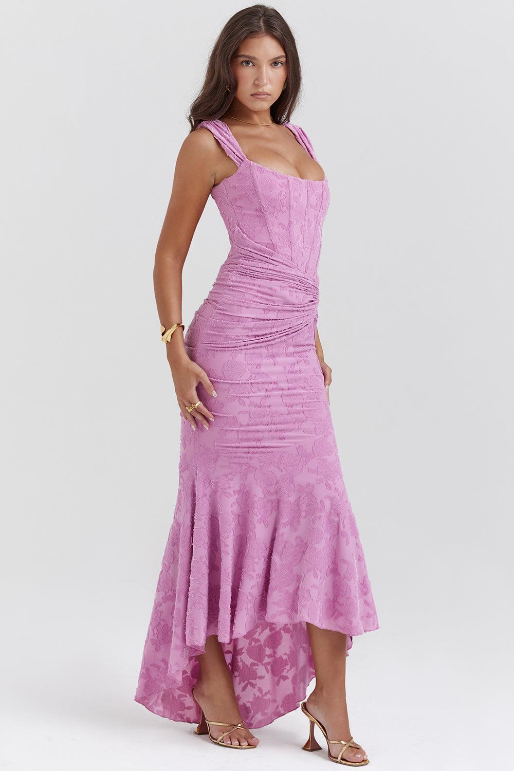 Mylah – Ruched bodice – Lace maxi dress-15139767648640-Santi Vento Atelier