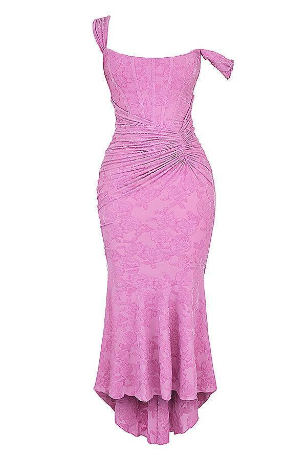 Mylah – Ruched bodice – Lace maxi dress-15139767648640-Santi Vento Atelier