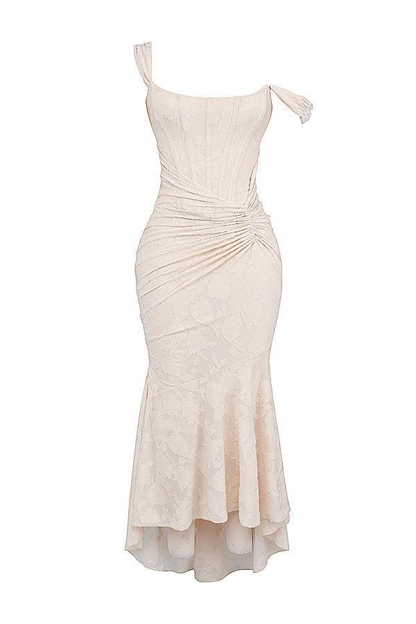 Mylah – Ruched bodice – Lace maxi dress-15139767648640-Santi Vento Atelier