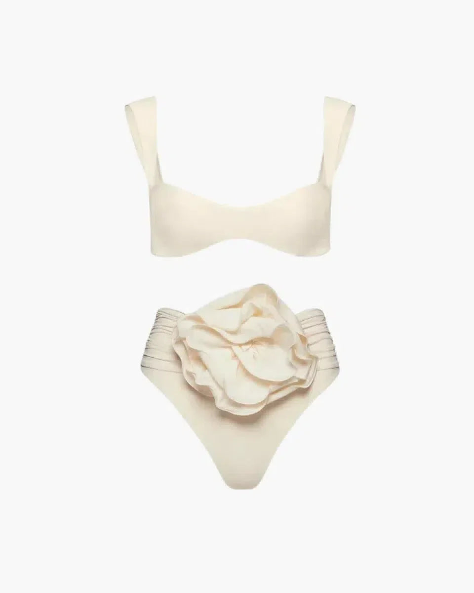 Naiad – Minimalist design – Embellished ruched bikini set-15138009350528-Santi Vento Atelier