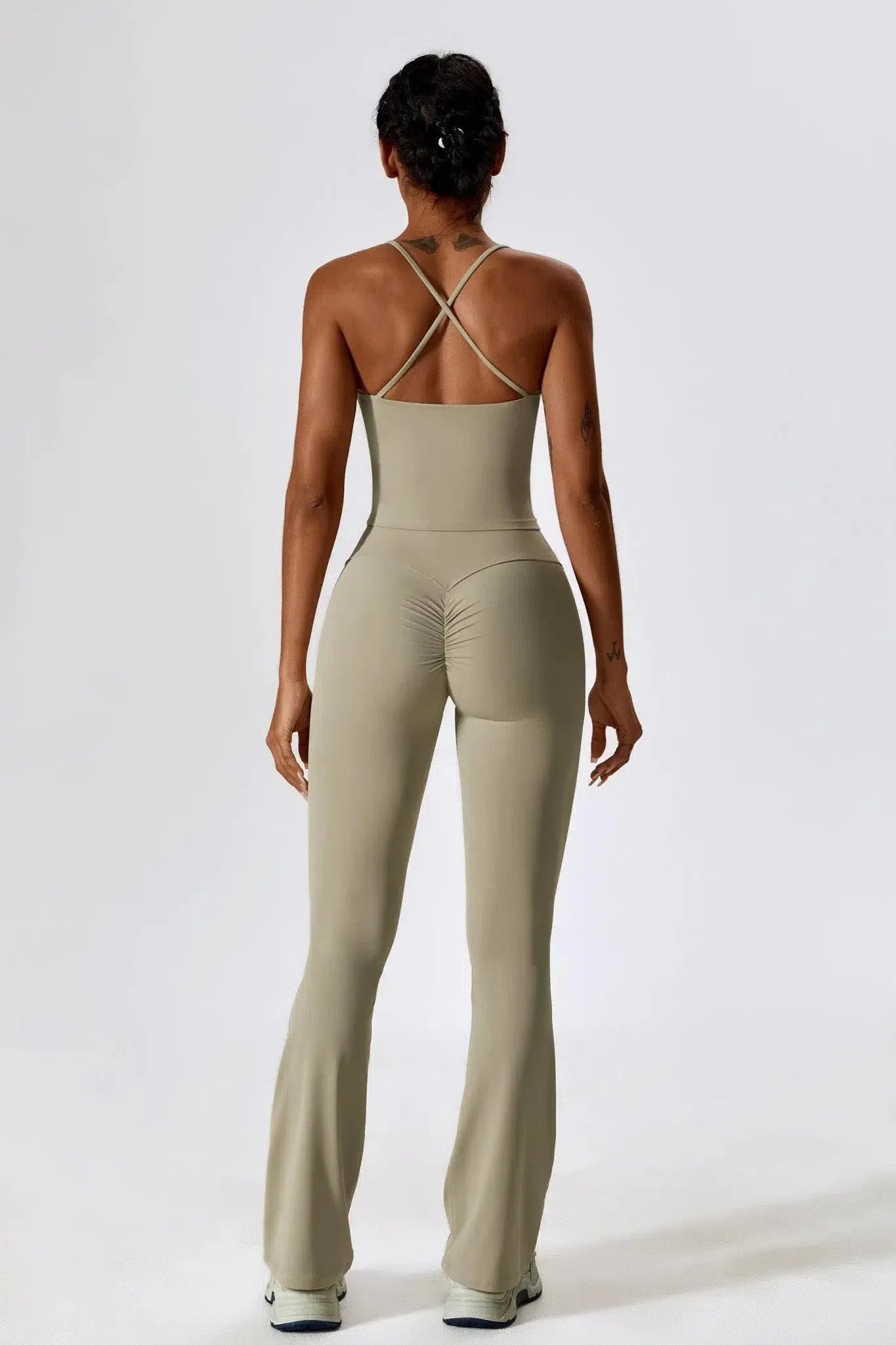 Nicolina – Square neckline – Top & flared leggings set-15138002928000-Santi Vento Atelier