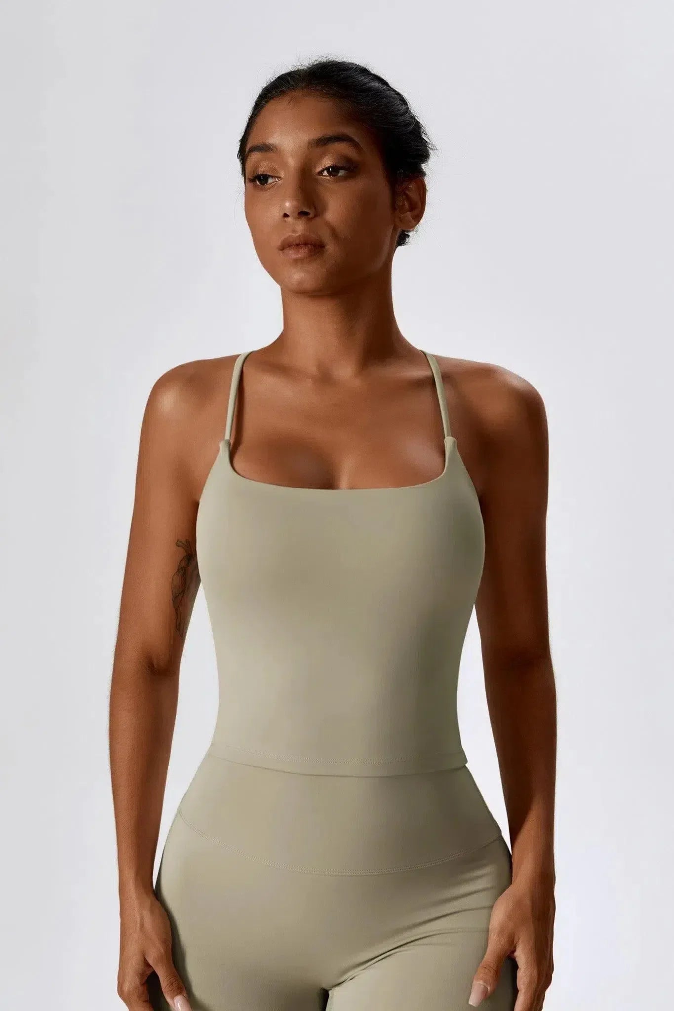 Nicolina – Square neckline – Top & flared leggings set-15138002928000-Santi Vento Atelier
