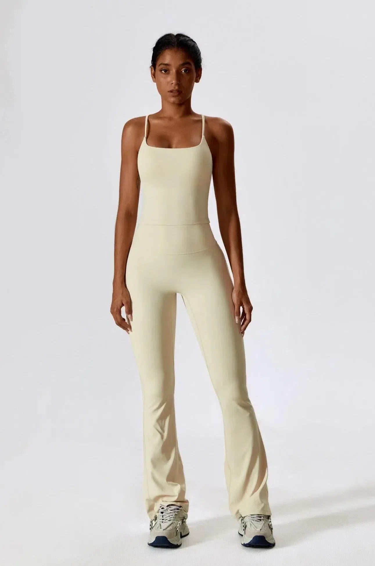 Nicolina – Square neckline – Top & flared leggings set-15138002928000-Santi Vento Atelier