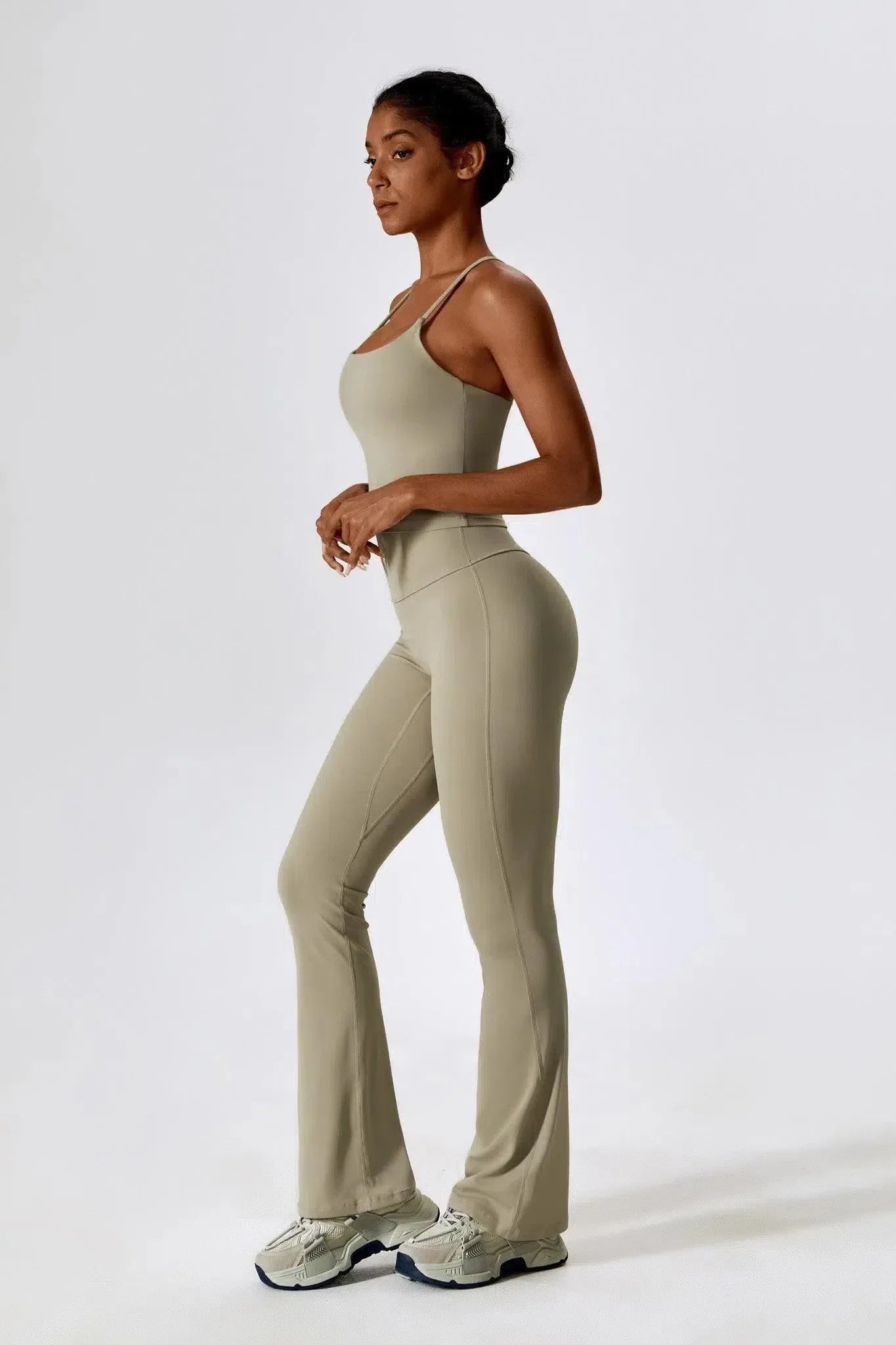 Nicolina – Square neckline – Top & flared leggings set-15138002928000-Santi Vento Atelier