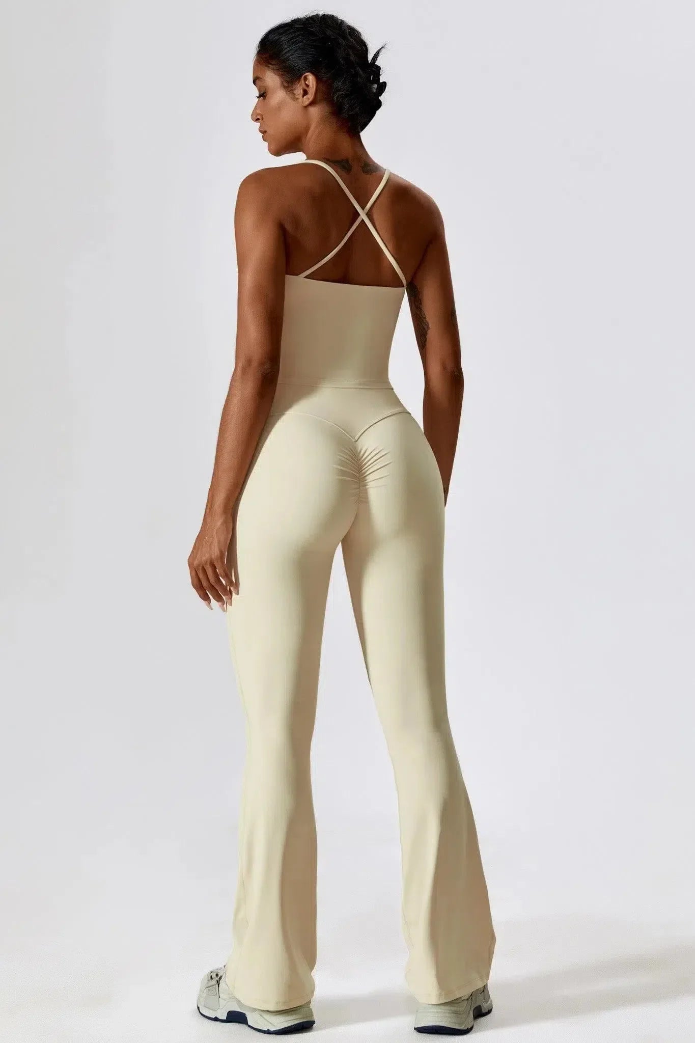 Nicolina – Square neckline – Top & flared leggings set-15138002928000-Santi Vento Atelier