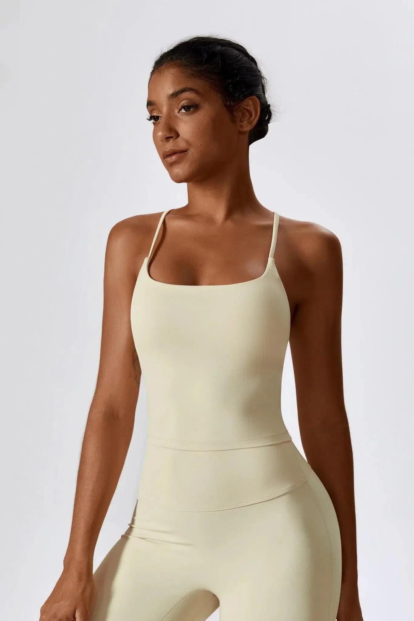Nicolina – Square neckline – Top & flared leggings set-15138002928000-Santi Vento Atelier