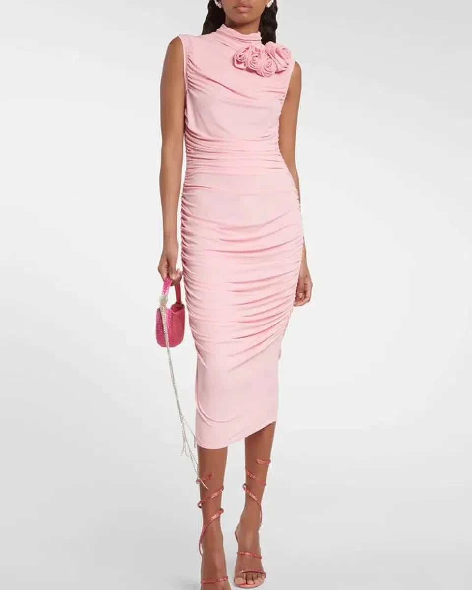 Noémie – Floral trim – Midi dress-15139771416960-Santi Vento Atelier