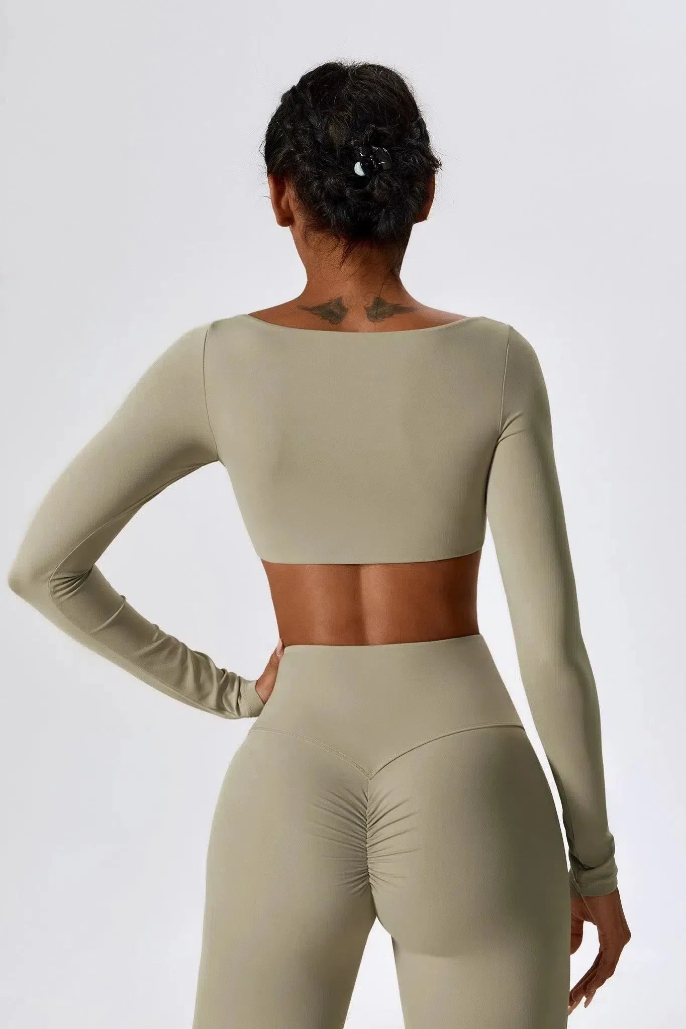 Oceane – Square neckline – Crop top & leggings set-15138002862464-Santi Vento Atelier
