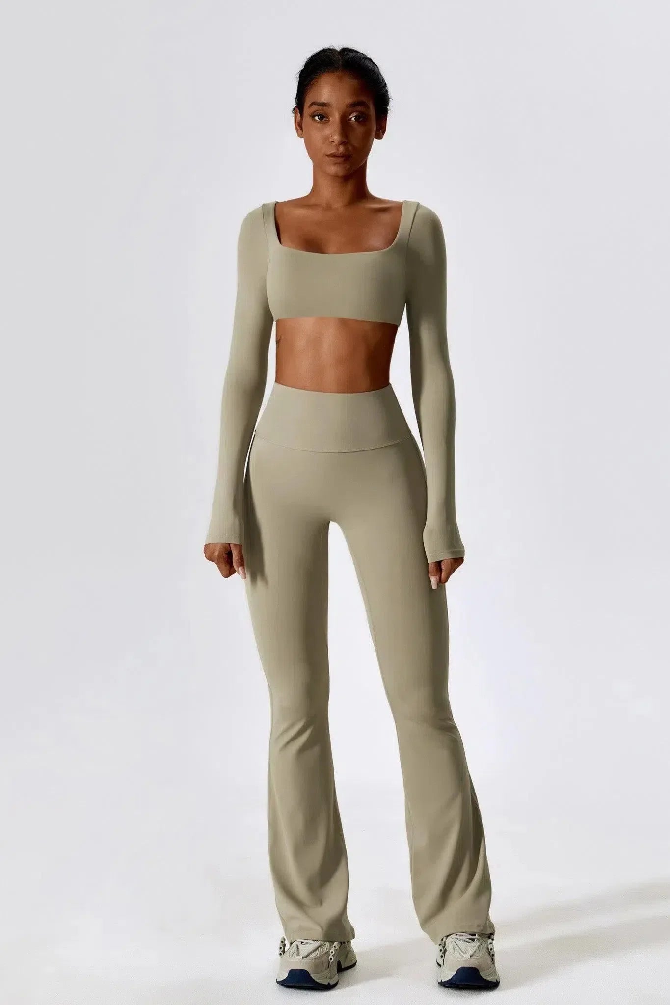 Oceane – Square neckline – Crop top & leggings set-15138002862464-Santi Vento Atelier