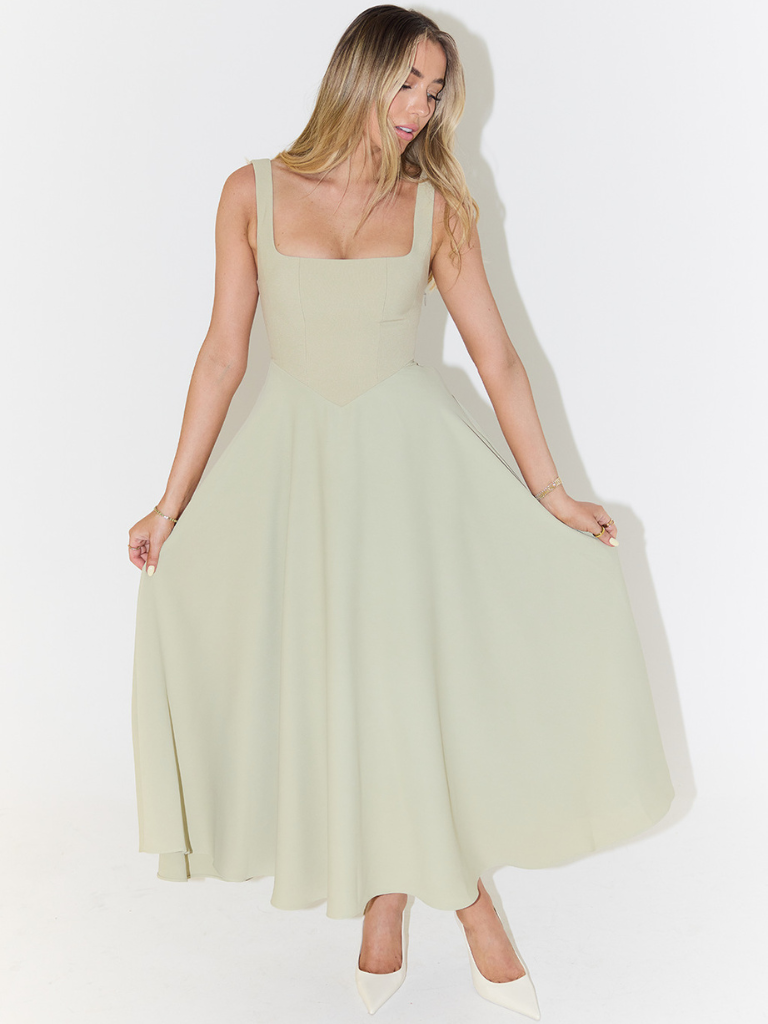Skye – Sculpted waist – Midi sundress-15150396899712-Santi Vento Atelier