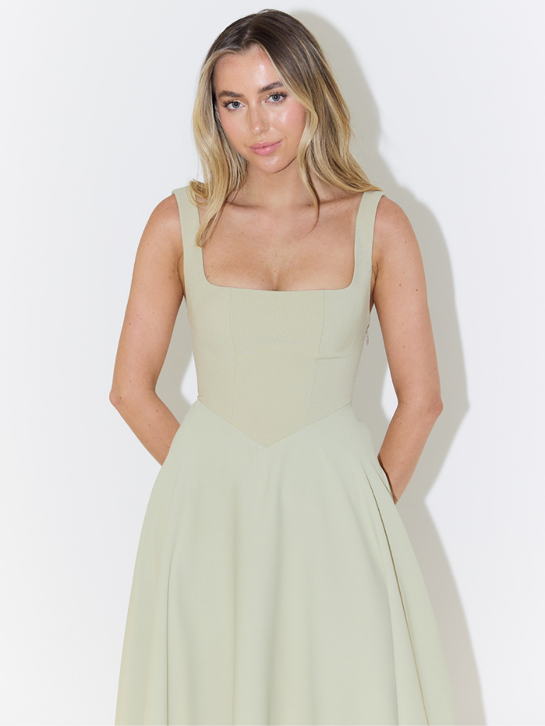 Skye – Sculpted waist – Midi sundress-15150396899712-Santi Vento Atelier