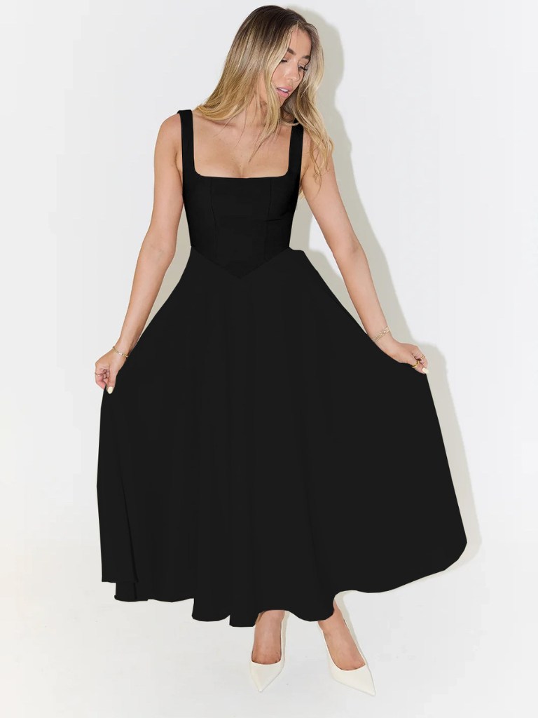 Skye – Sculpted waist – Midi sundress-15150396899712-Santi Vento Atelier