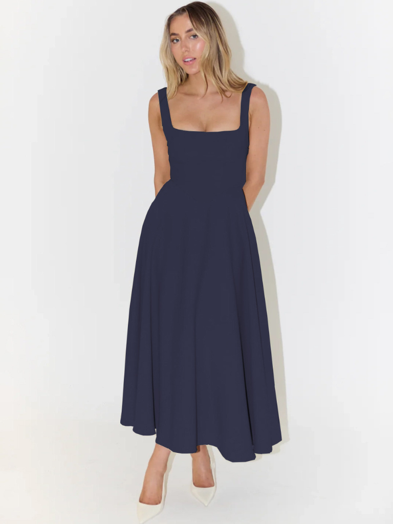 Skye – Sculpted waist – Midi sundress-15150396899712-Santi Vento Atelier