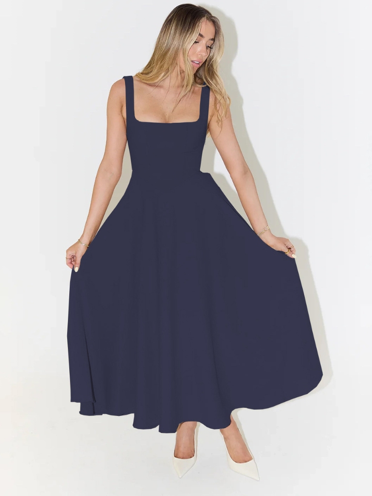 Skye – Sculpted waist – Midi sundress-15150396899712-Santi Vento Atelier