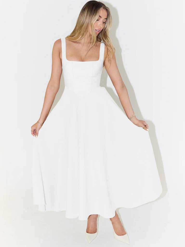 Skye – Sculpted waist – Midi sundress-15150396899712-Santi Vento Atelier
