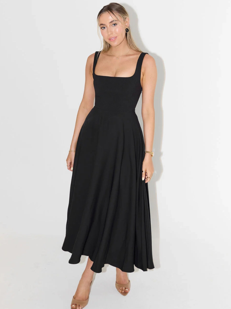 Skye – Sculpted waist – Midi sundress-15150396899712-Santi Vento Atelier