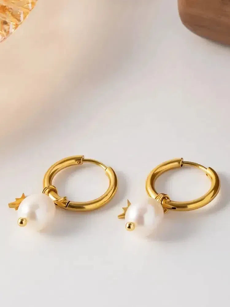 Palmyra – Freshwater pearls – Star earrings-15137989951872-Santi Vento Atelier