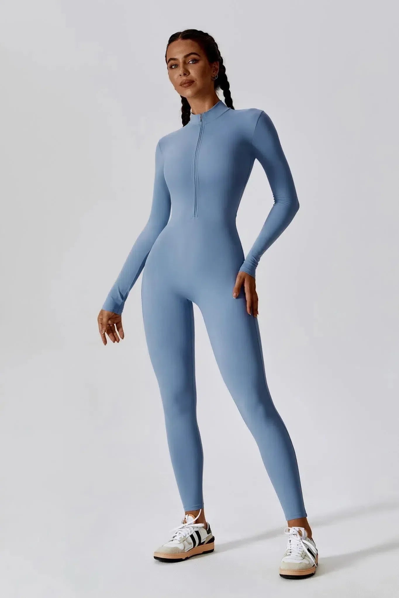 Paola – High-neck zip – Long-sleeve jumpsuit-15137996931456-Santi Vento Atelier