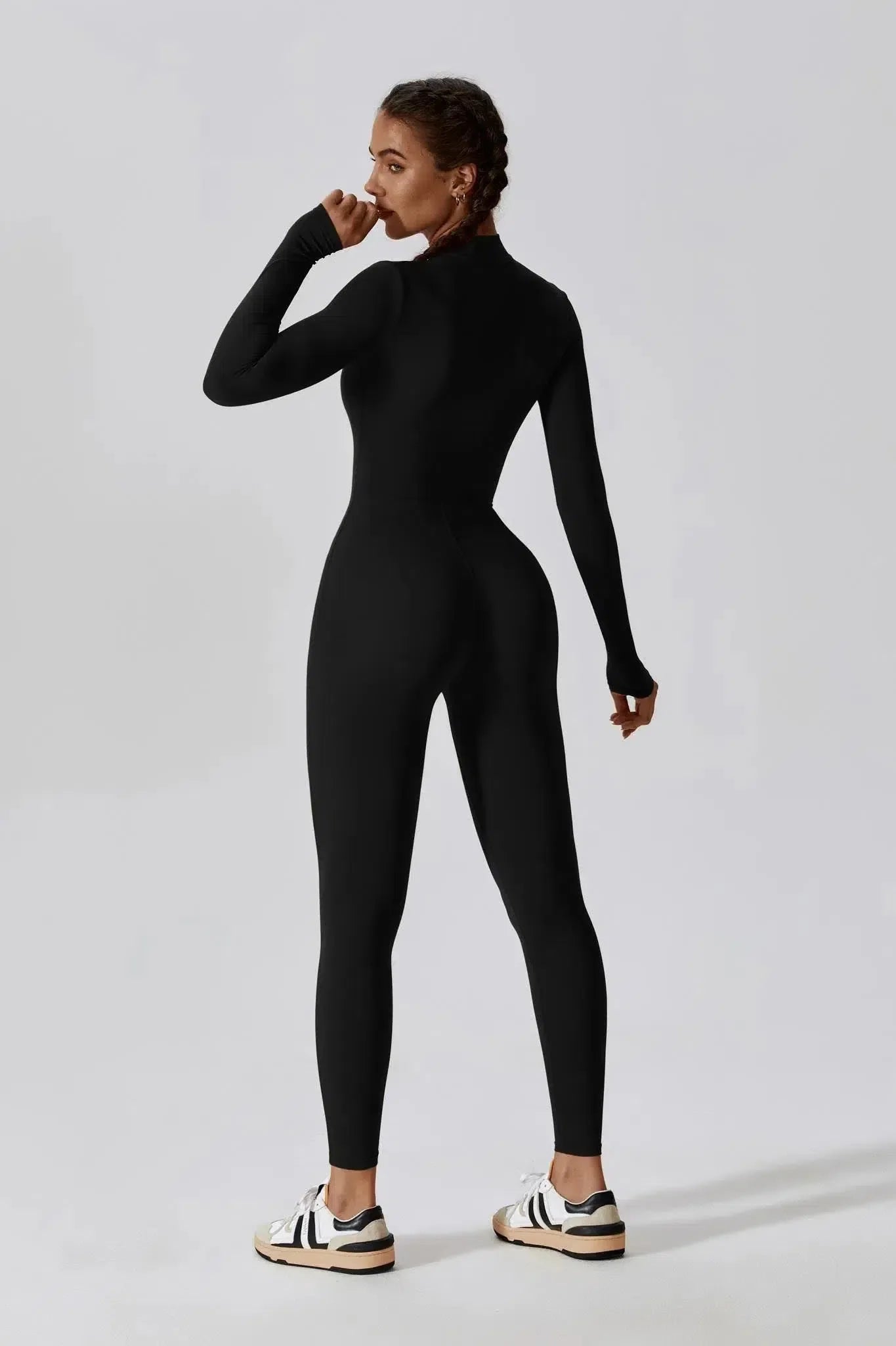 Paola – High-neck zip – Long-sleeve jumpsuit-15137996931456-Santi Vento Atelier