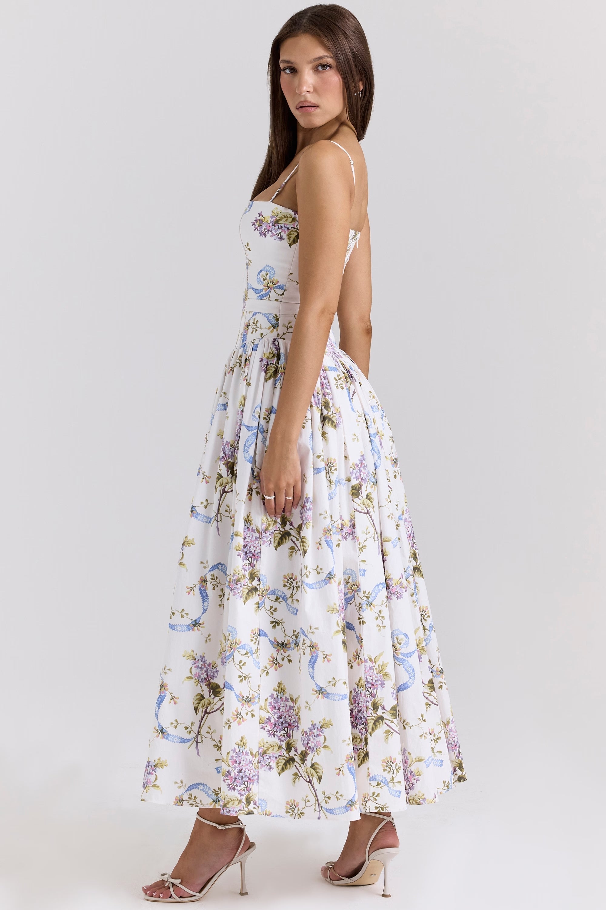 Parven – Corset bodice – Floral midi dress-15148418531712-Santi Vento Atelier