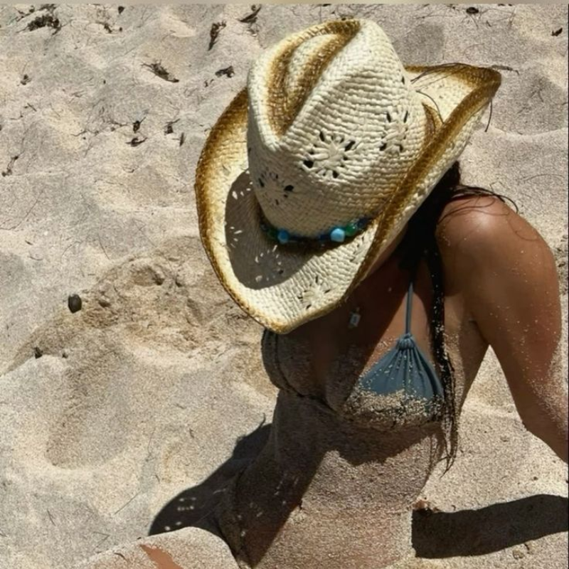 Rialora – Beaded coral – Straw cowboy hat-15143509426560-Santi Vento Atelier