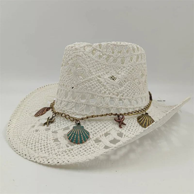 Rialora – Beaded coral – Straw cowboy hat-15143509426560-Santi Vento Atelier