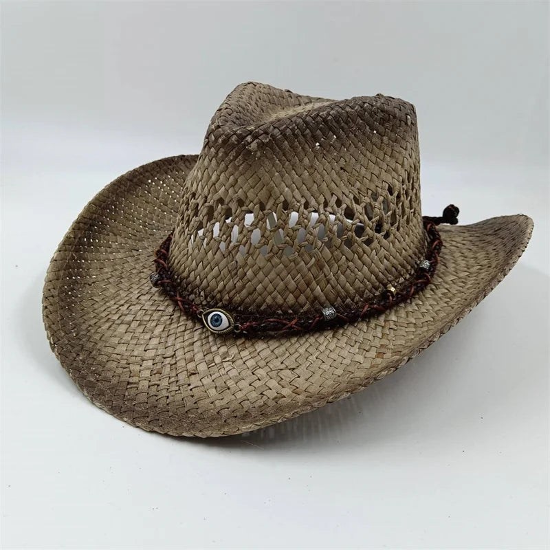 Rialora – Beaded coral – Straw cowboy hat-15143509426560-Santi Vento Atelier