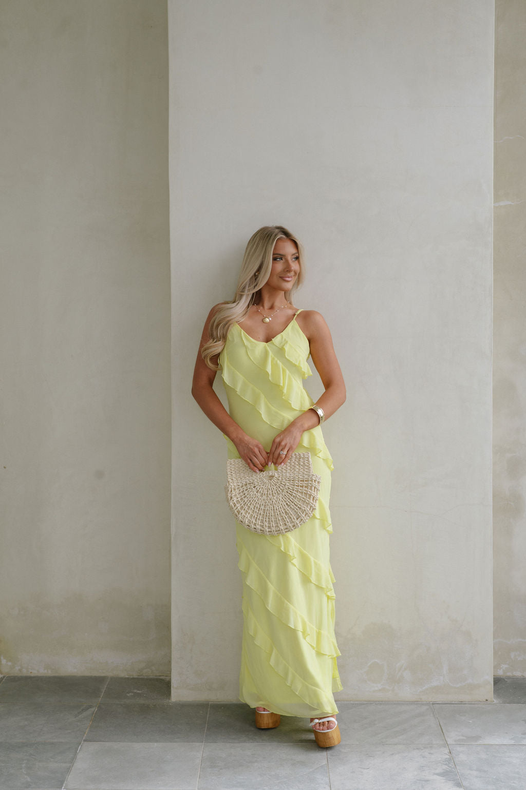 Rosanique – Cascading ruffle – Spaghetti strap gown-15151288746368-Santi Vento Atelier