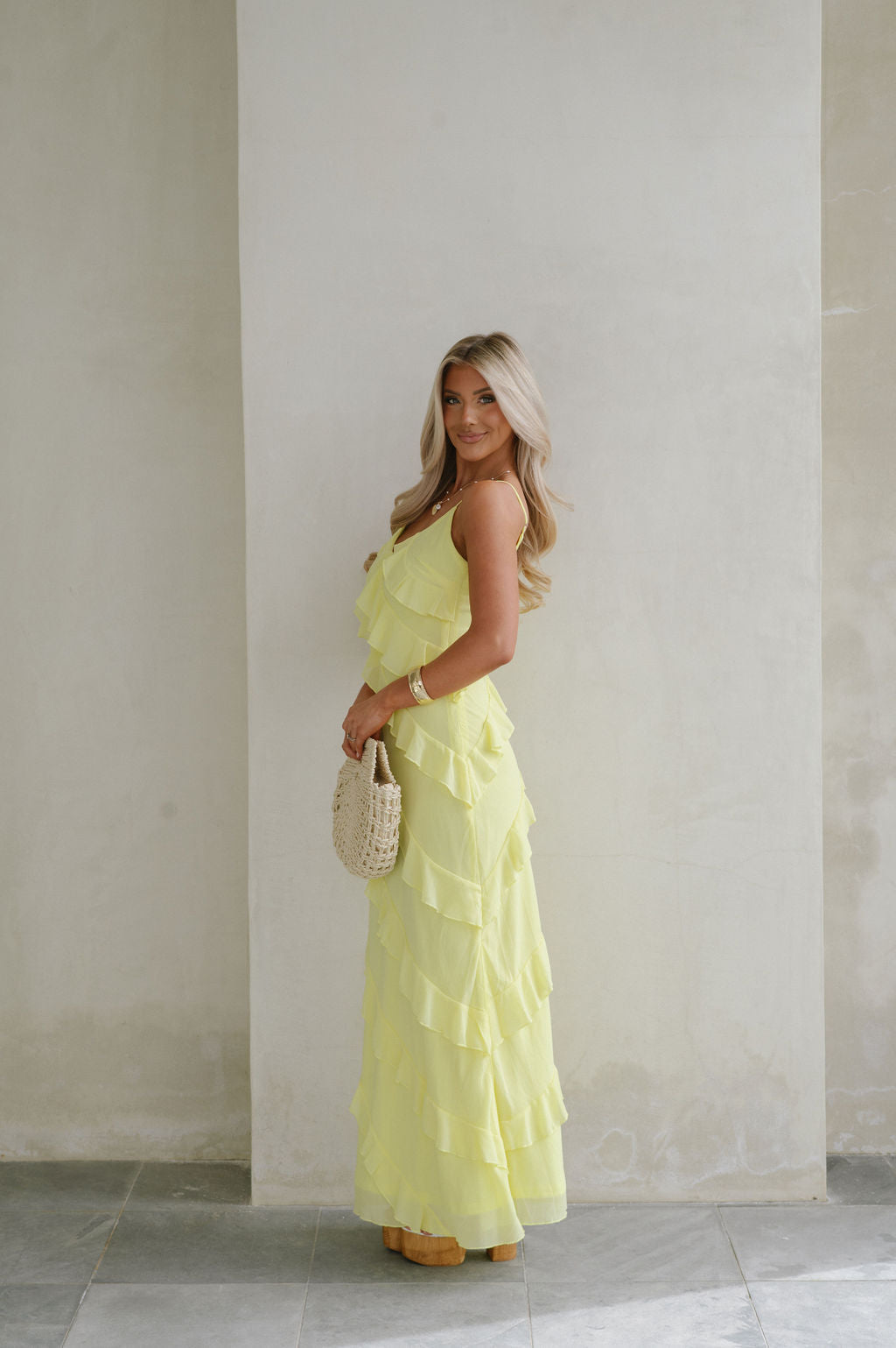 Rosanique – Cascading ruffle – Spaghetti strap gown-15151288746368-Santi Vento Atelier