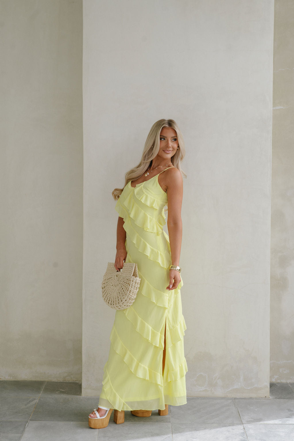 Rosanique – Cascading ruffle – Spaghetti strap gown-15151288746368-Santi Vento Atelier