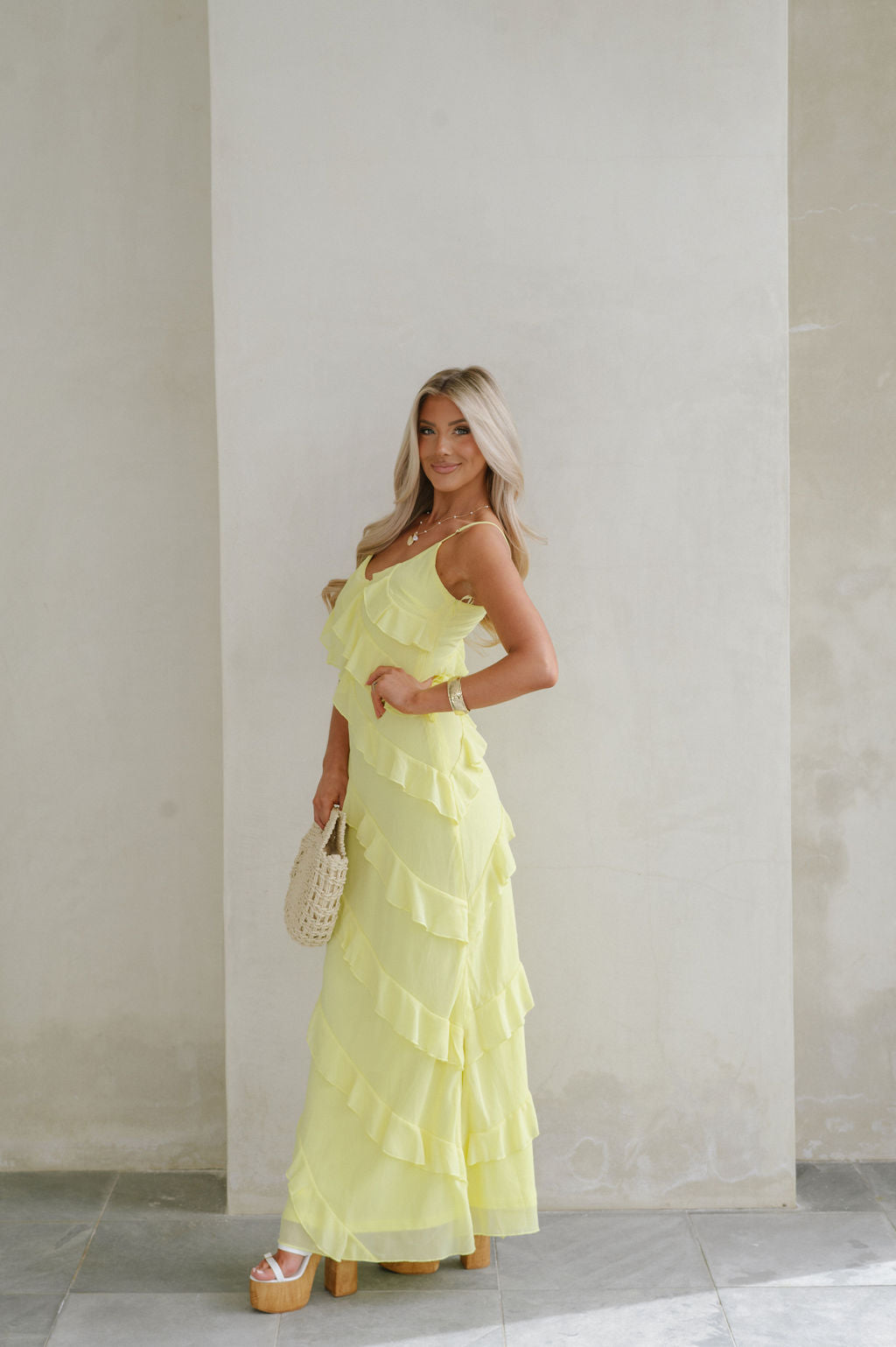 Rosanique – Cascading ruffle – Spaghetti strap gown-15151288746368-Santi Vento Atelier