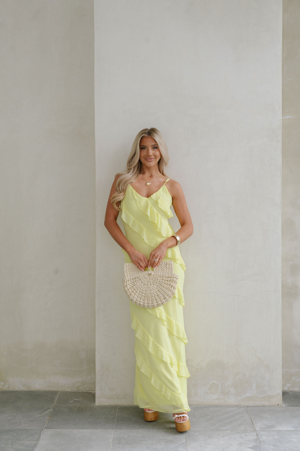Rosanique – Cascading ruffle – Spaghetti strap gown-15151288746368-Santi Vento Atelier