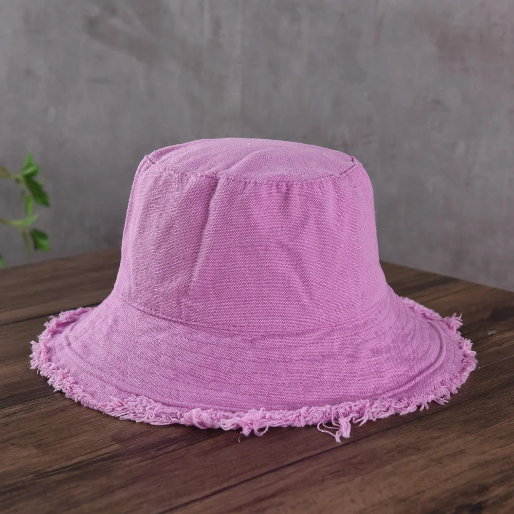 Maelis – Raw edge – Cotton bucket hat-15145724346752-Santi Vento Atelier