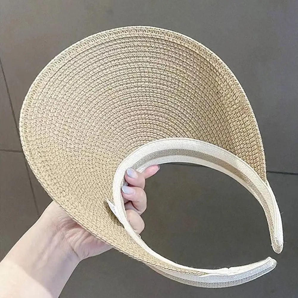 Valine – Sporty stripe – Straw sun visor-15145722773888-Santi Vento Atelier