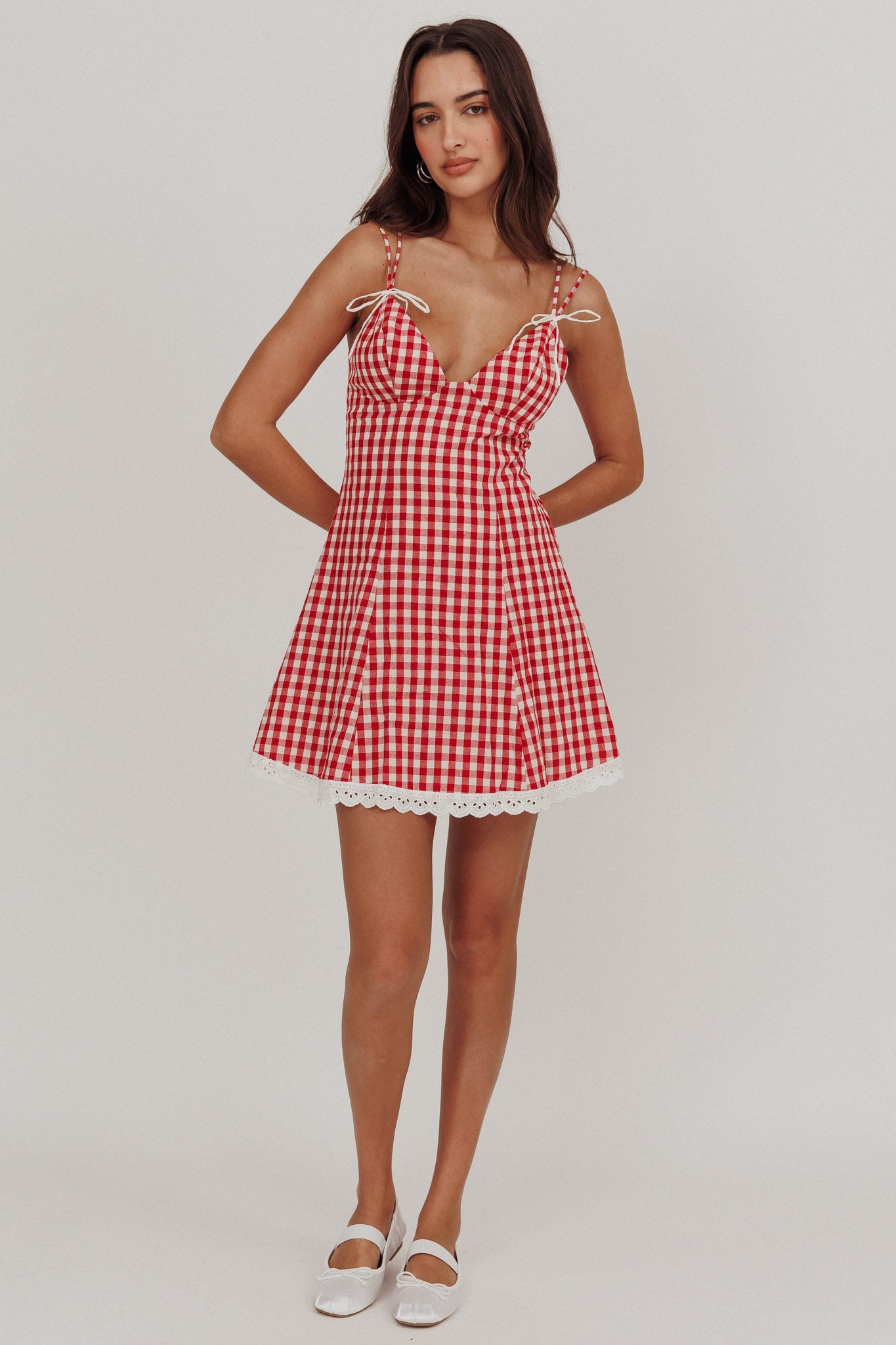 Brittalise – Bow detail check – Mini dress-15139926376832-Santi Vento Atelier
