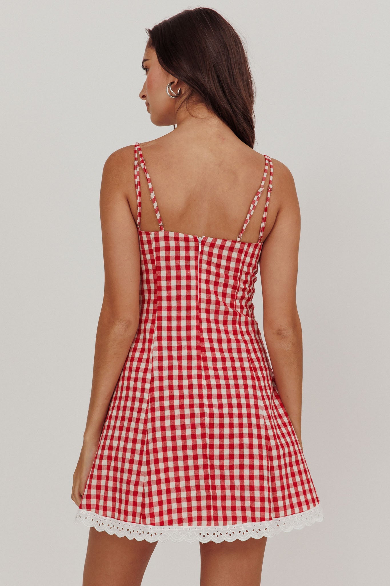 Brittalise – Bow detail check – Mini dress-15139926376832-Santi Vento Atelier