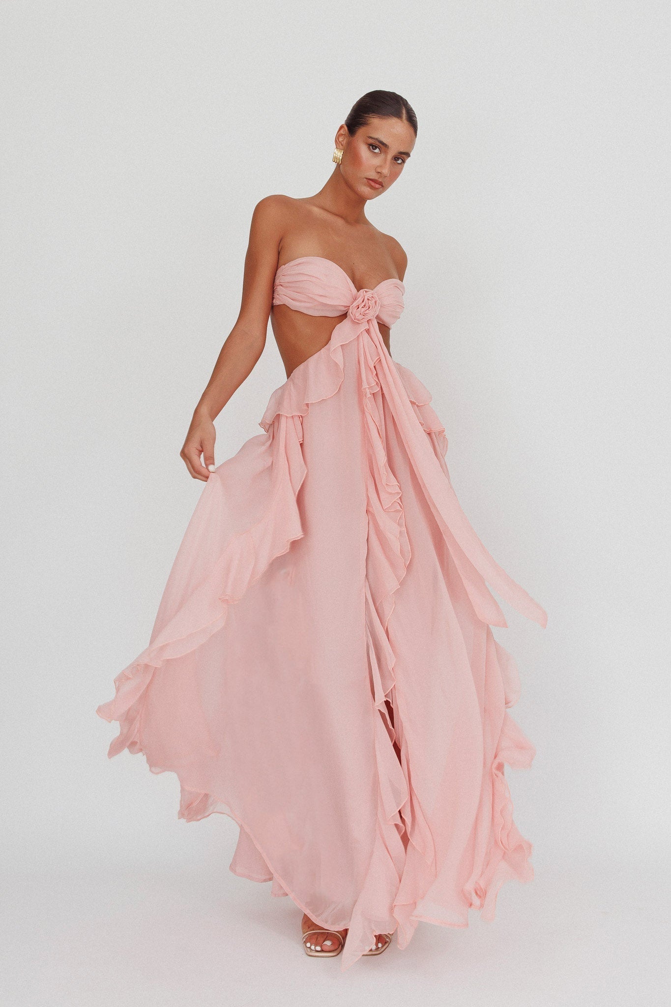 Sandra – Romantic ruffle detail – Maxi dress-15168502661504-Santi Vento Atelier
