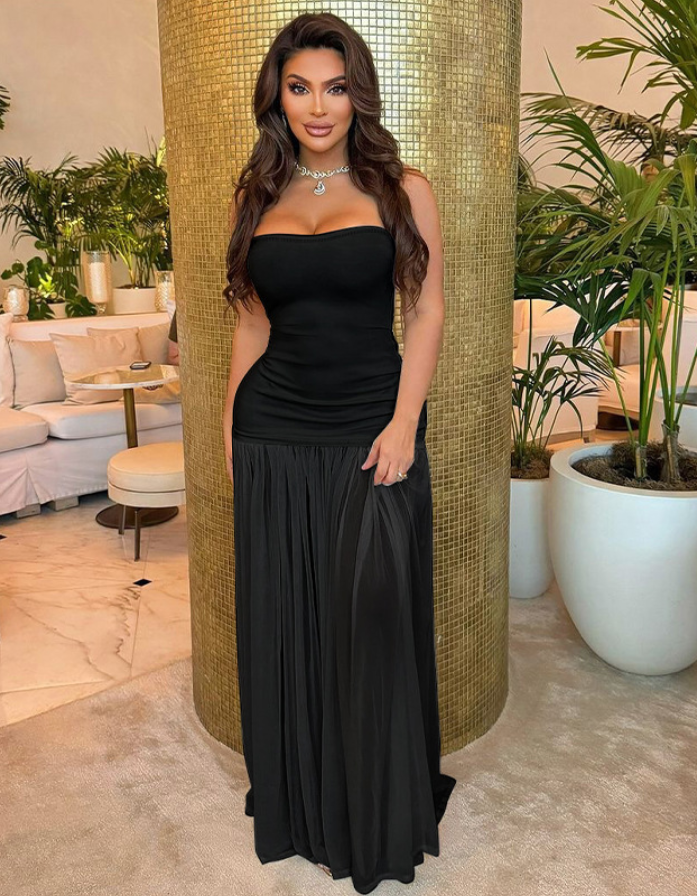 Serelinne – Sculpted silhouette – Strapless maxi dress-15158621274496-Santi Vento Atelier