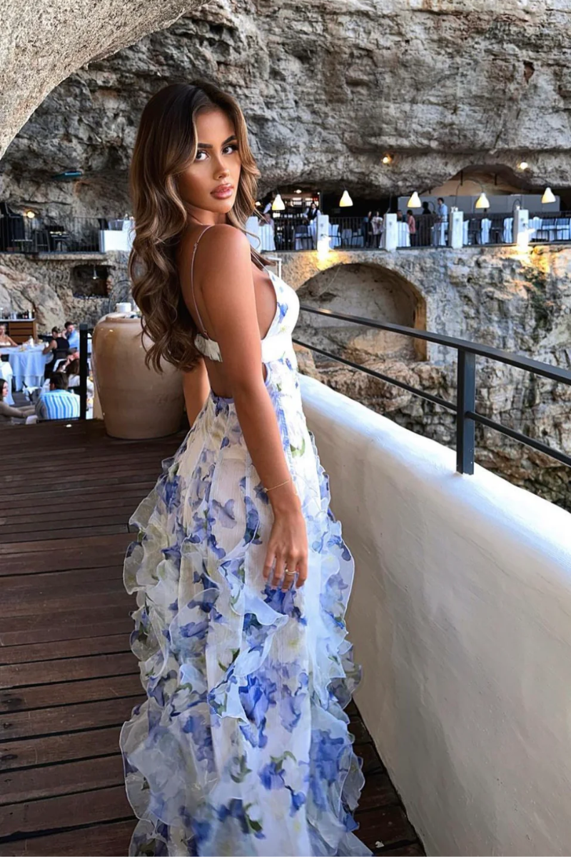 Sestina – Ethereal sheer design – Ruffled chiffon-blend maxi dress-15139766731136-Santi Vento Atelier