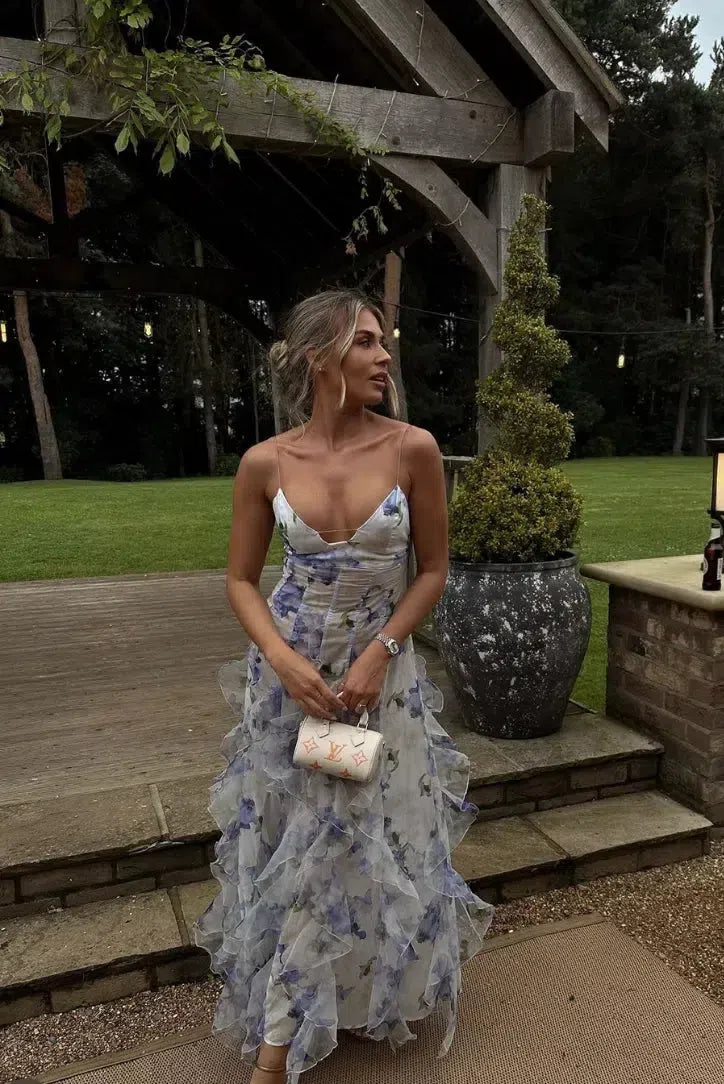 Sestina – Ethereal sheer design – Ruffled chiffon-blend maxi dress-15139766731136-Santi Vento Atelier