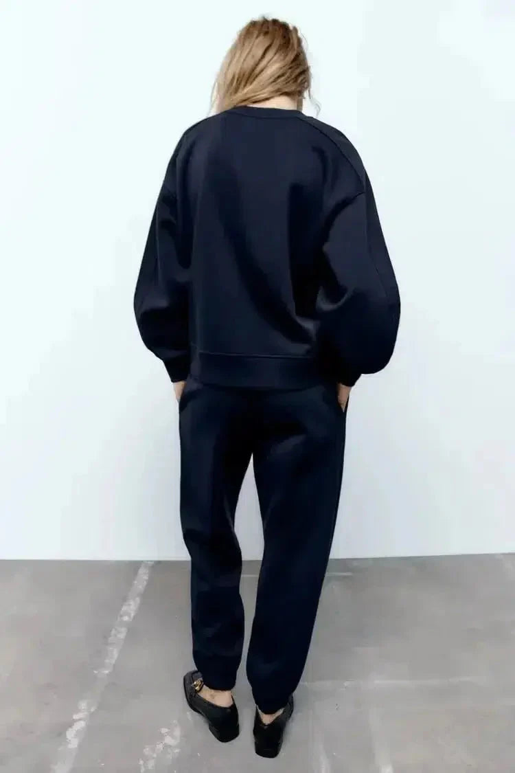 Sierra – Crew neck sweatshirt & jogger-style pants – California lounge set-15141242438016-Santi Vento Atelier