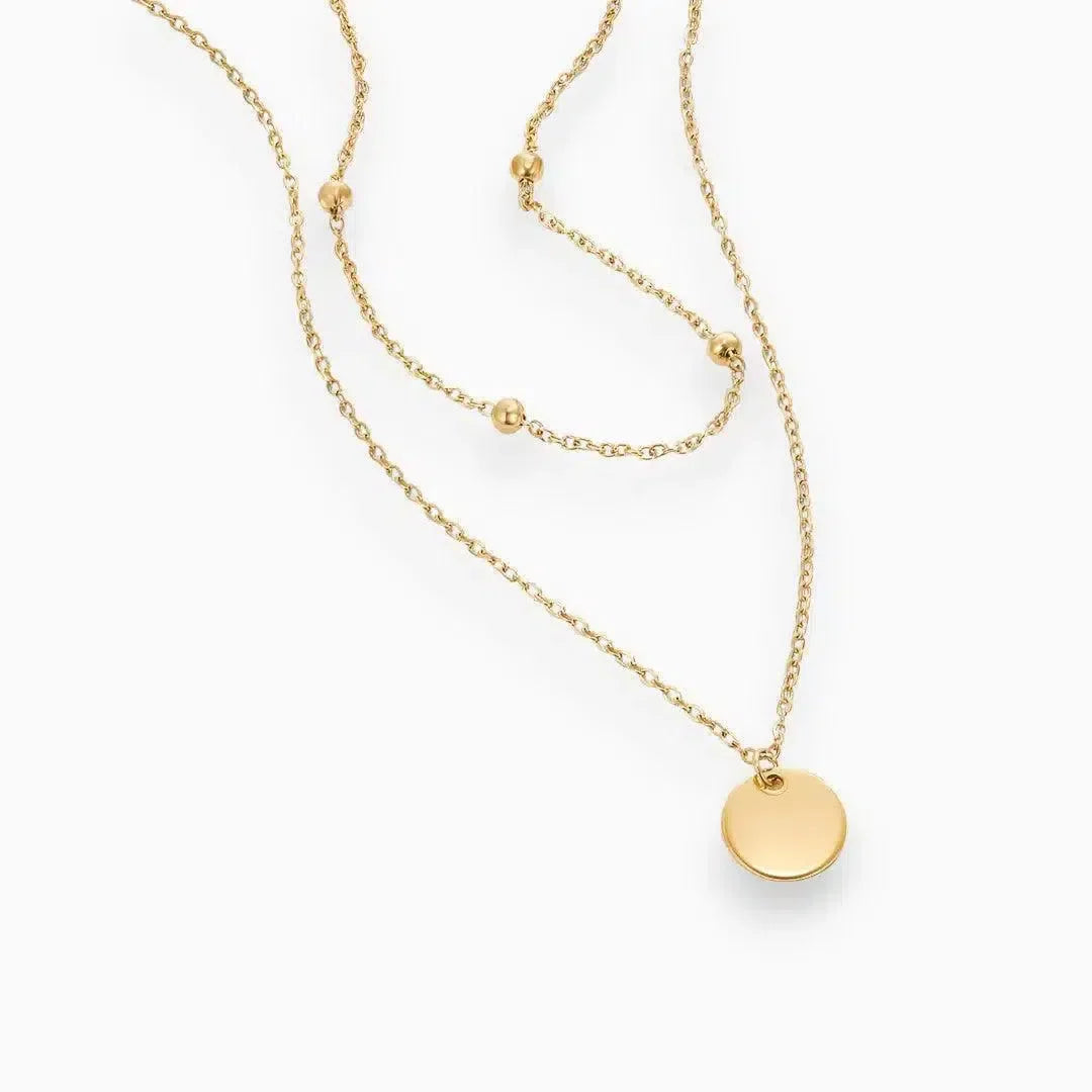 Solania – Layered disc design – Pendant necklace-15137989329280-Santi Vento Atelier