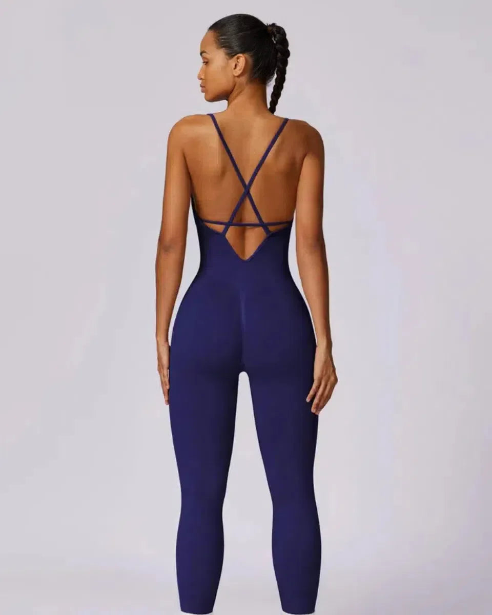Solara – V-neckline – Modern active jumpsuit-15137996865920-Santi Vento Atelier