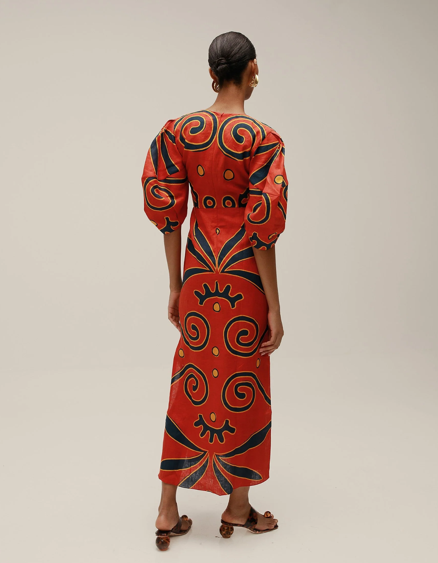 Solérine – Retro stripe mix – Midi tie-front dress-15168488997248-Santi Vento Atelier