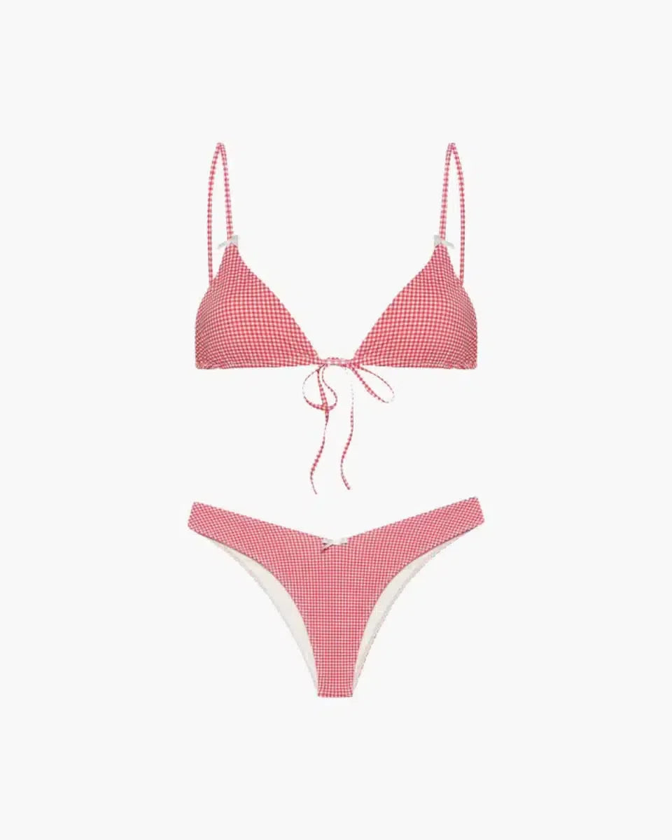Sorelle – Gingham pattern – Swimsuit set-15138008924544-Santi Vento Atelier
